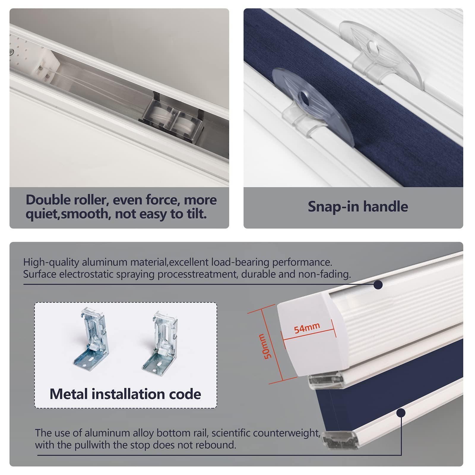 HOTSOON Top Down and Bottom Up Blackout Cellular Shades Cordless Honeycomb Shades HOTSOON Honeycomb Blinds for Windows Custom Cut to Size, Beige, 37" W x 64" H