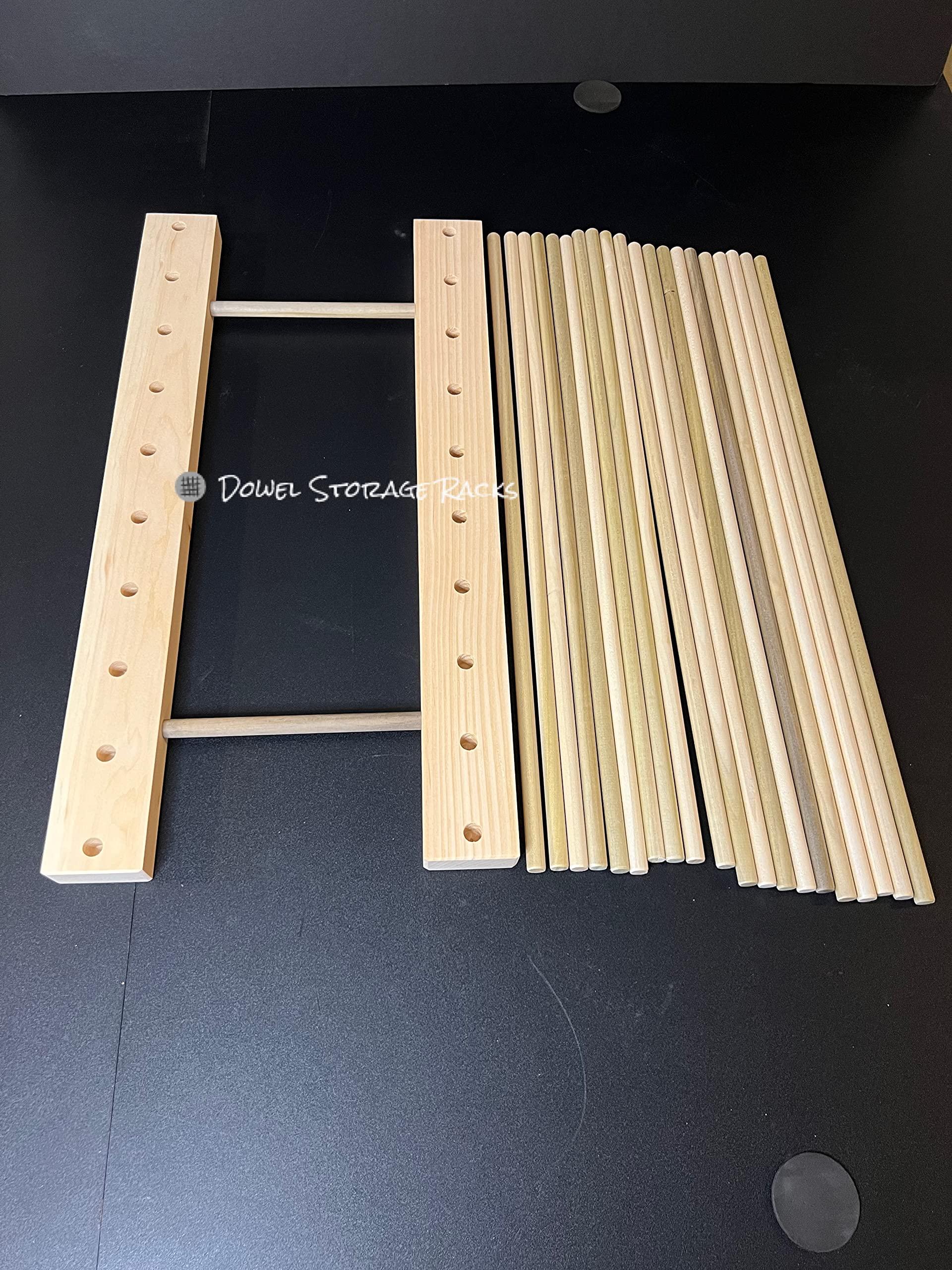 Dowel Storage Racks Art Storage Rack - 24' Long x 11' Wide with 24' Tall dowels - for Art Canvas Storage, Frames, Framed Art, Paintings, Unfinished wood