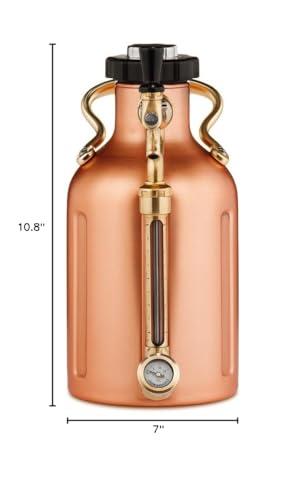 GrowlerWerks GrowlerWerks uKeg Carbonated Growler-Great Gift for Beer Lovers, 64 oz, Copper