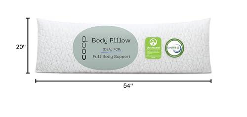 Coop Home Goods Coop Home Goods Original Adjustable Body Pillow, 20x54 Long Pillow for Back, Shoulder, Hip and Knee Support, Side Sleeper Body Pillows for Adults with Memory Foam & Washable Cover