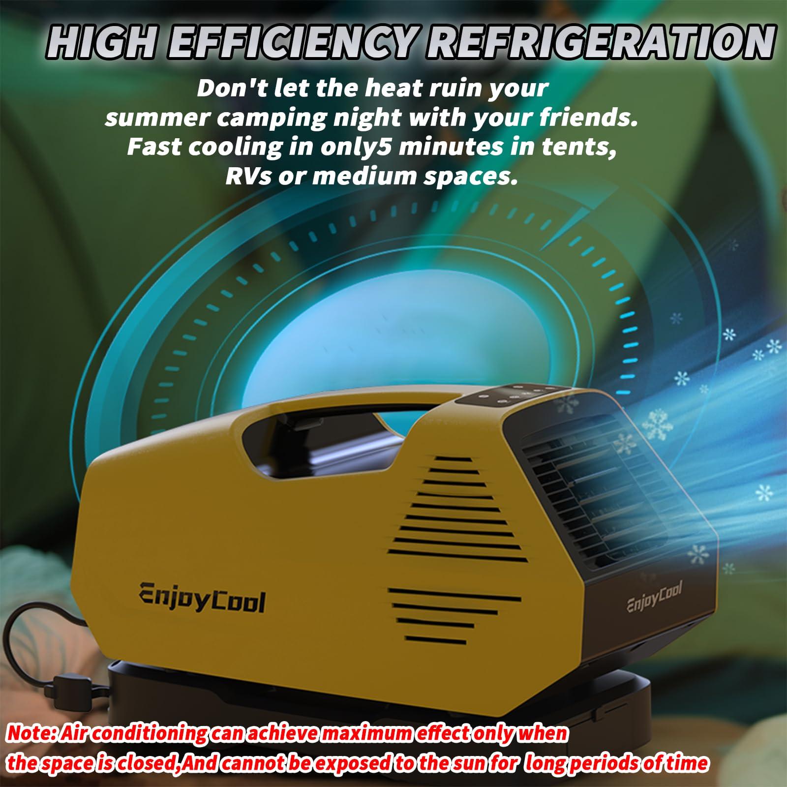 MOSSANTFUL Portable air conditioner Fast Cooling Outdoor Built-in Cool Sleep Modes Small Air Conditioner Portable for Room Office Camping Car Bedroom Air Conditioner with Remote Control 2380 BTU Camping blue