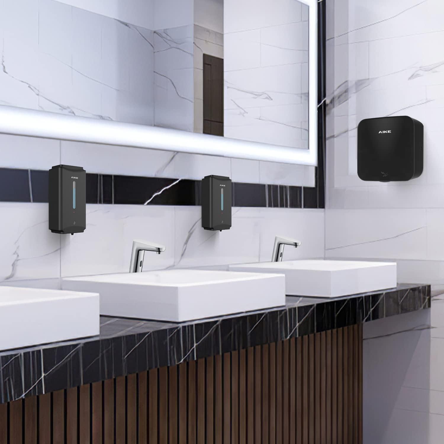 AIKE AIKE Heavy Duty Jet Cube High Speed Hand Dryer For Bathroom 110V 1400W, Model AK2800C Matt Black Painted Cover