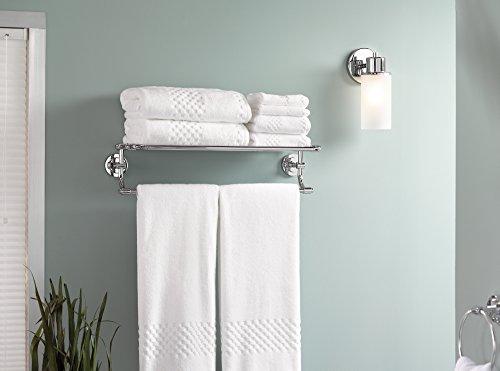 Moen Moen DN0794CH Iso 24-Inch Wide Bathroom Hotel-Style -Towel Shelf with -Towel Bar, Chrome