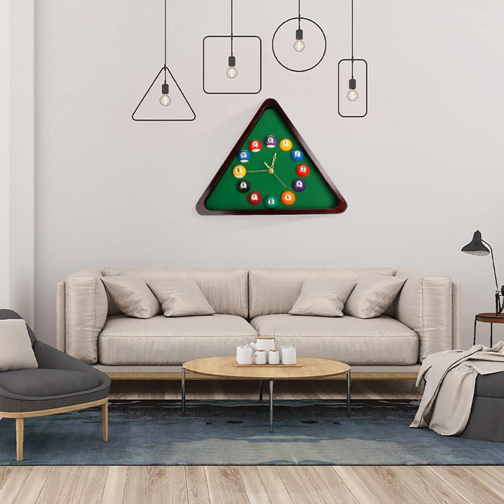 HAODING HAODING Billiard Wall Clock, Resin Wooden Ball Clock, Creative Wall Clocks, Billiard Club Wall Clock,Snooker Billiard Triangle Clock Wall Clock, Billiards Player\'s Good Decorative Gift 30cm