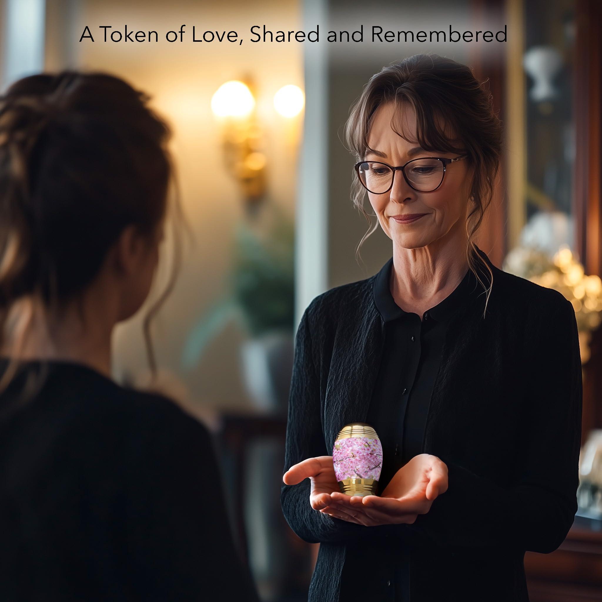 COMMEMORATIVE CREMATION URNS Cherry Blossom Cremation Urn for Ashes Adult Male & Female Personalized Cremation Urns for Human Ashes Adult Female Decorative Urns for Ashes -Beautiful Handcrafted Small Urn for Ashes for Women & Men