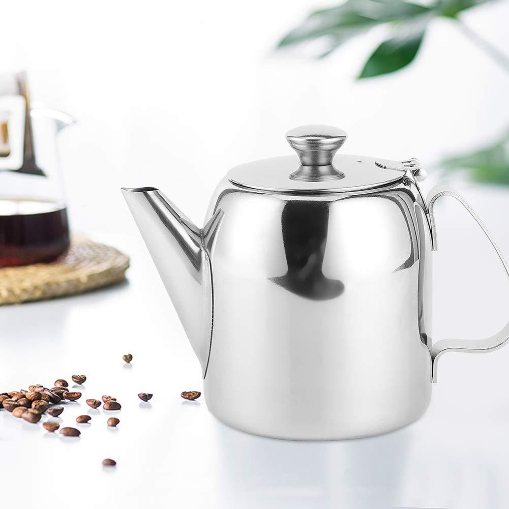 Gavigain Coffee Pot Teapot Stainl Steel Kettle Cold Water Canteen Short Spout for Hotel Restaurant(20oz)