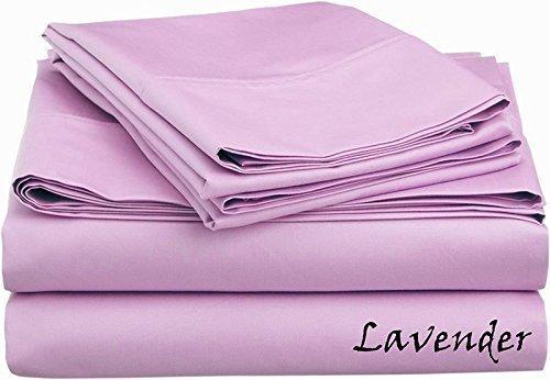 RBS Bedding\'s RBS Bedding\'s 400 Thread Count 4-Piece Sheet Set California King/King/Cal King (72\" x 84\") Lavender Solid Fit Up to 28\" Deep Mattress 100% Egyptian Cotton.