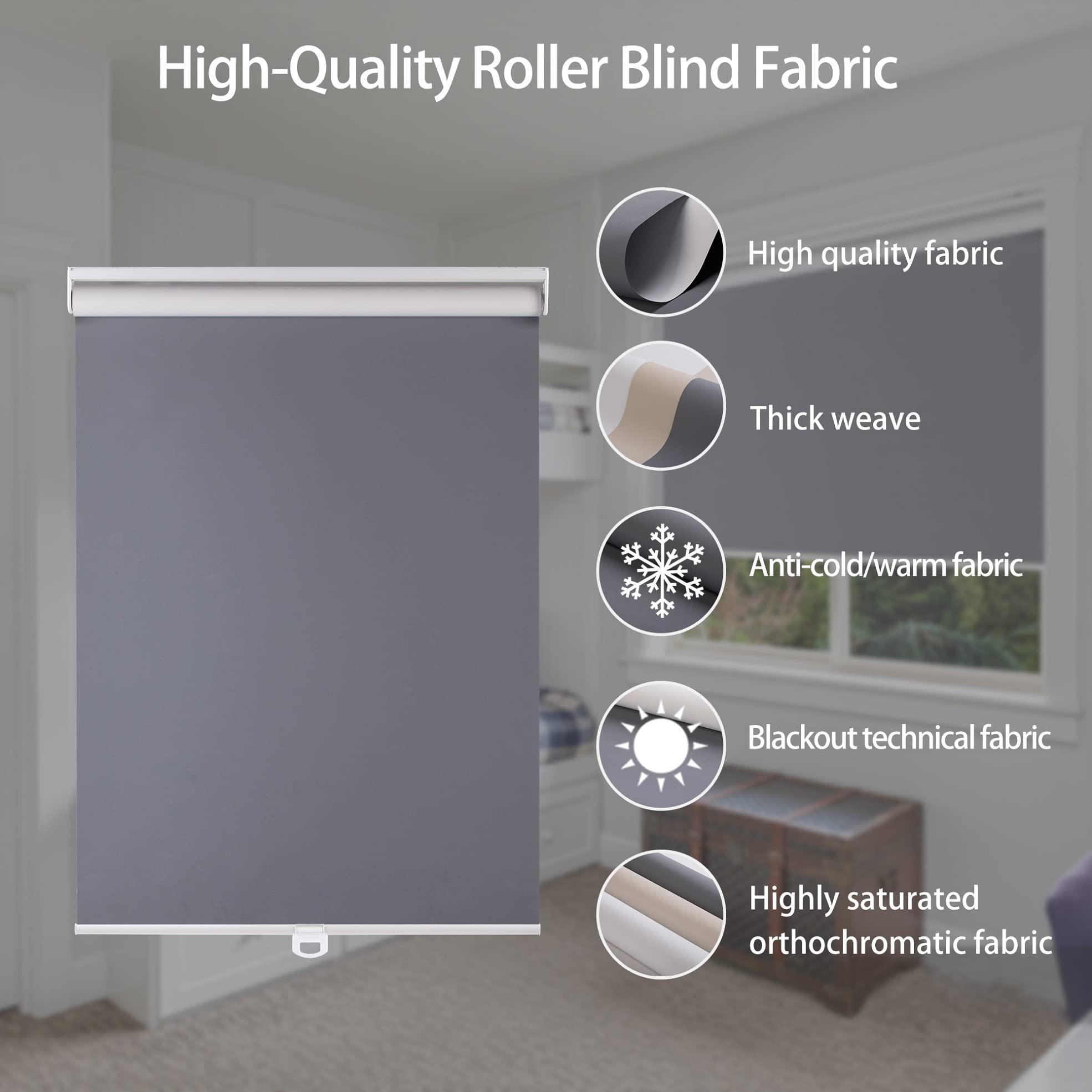 HOTSOON HOTSOON Commercial & Household White on The Back Cordless Roller Blinds Spring-Loaded Roller Blinds Custom Size.Sandy Beige,32" W x 56" H.