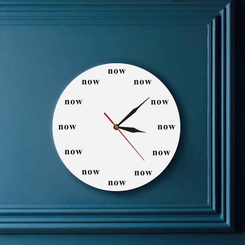 tingnn The Time is Now Wall Clock Now Time Motivational Clock Mindfulness Gift The Power of Now Your Daily Reminder to Live in The Now-Frameless_Simple_Design
