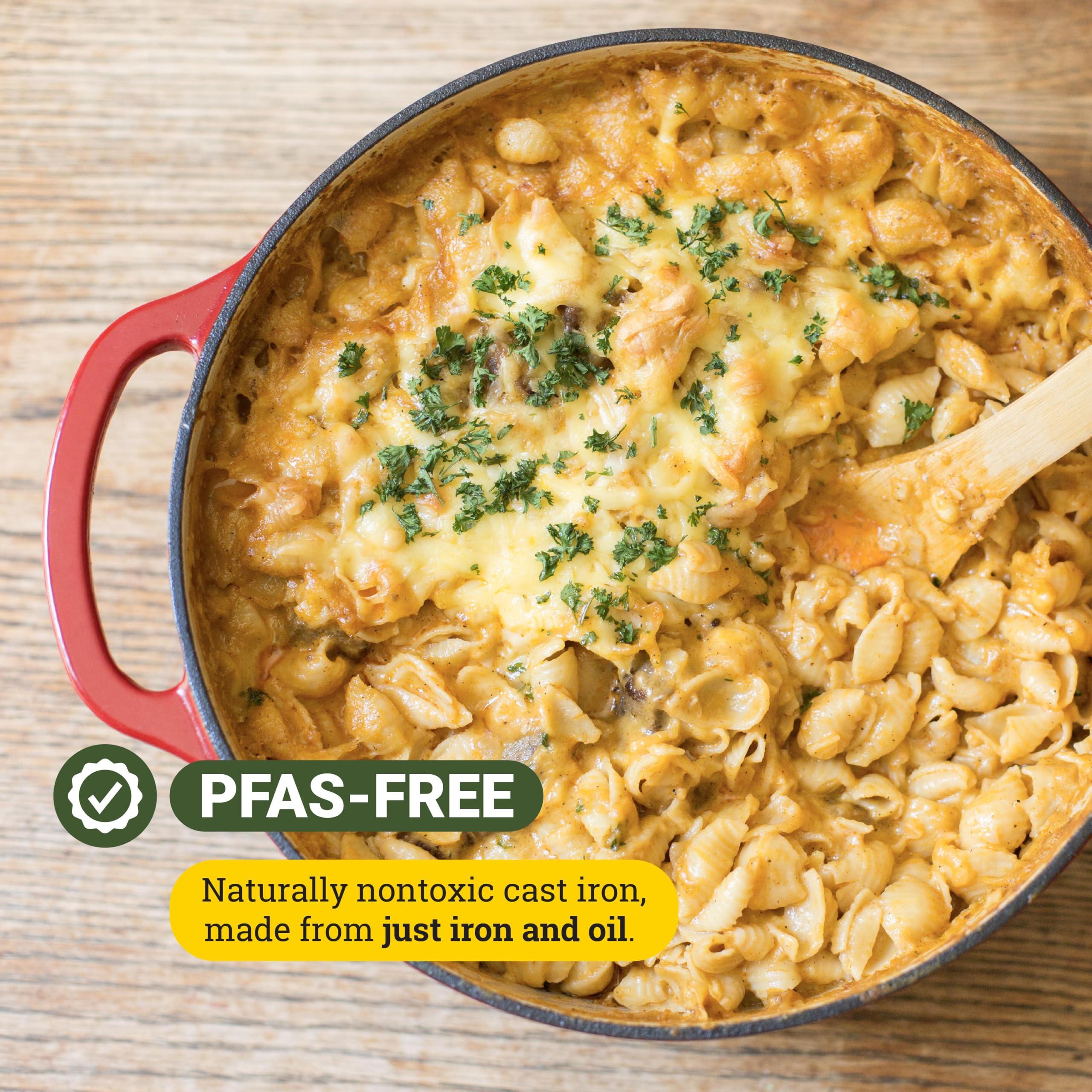 Lodge Lodge 6 Quart Enameled Cast Iron Dutch Oven with Lid Dual Handles Oven Safe up to 500 F or on Stovetop - Use to Marinate, Cook, Bake, Refrigerate and Serve Island Spice Red