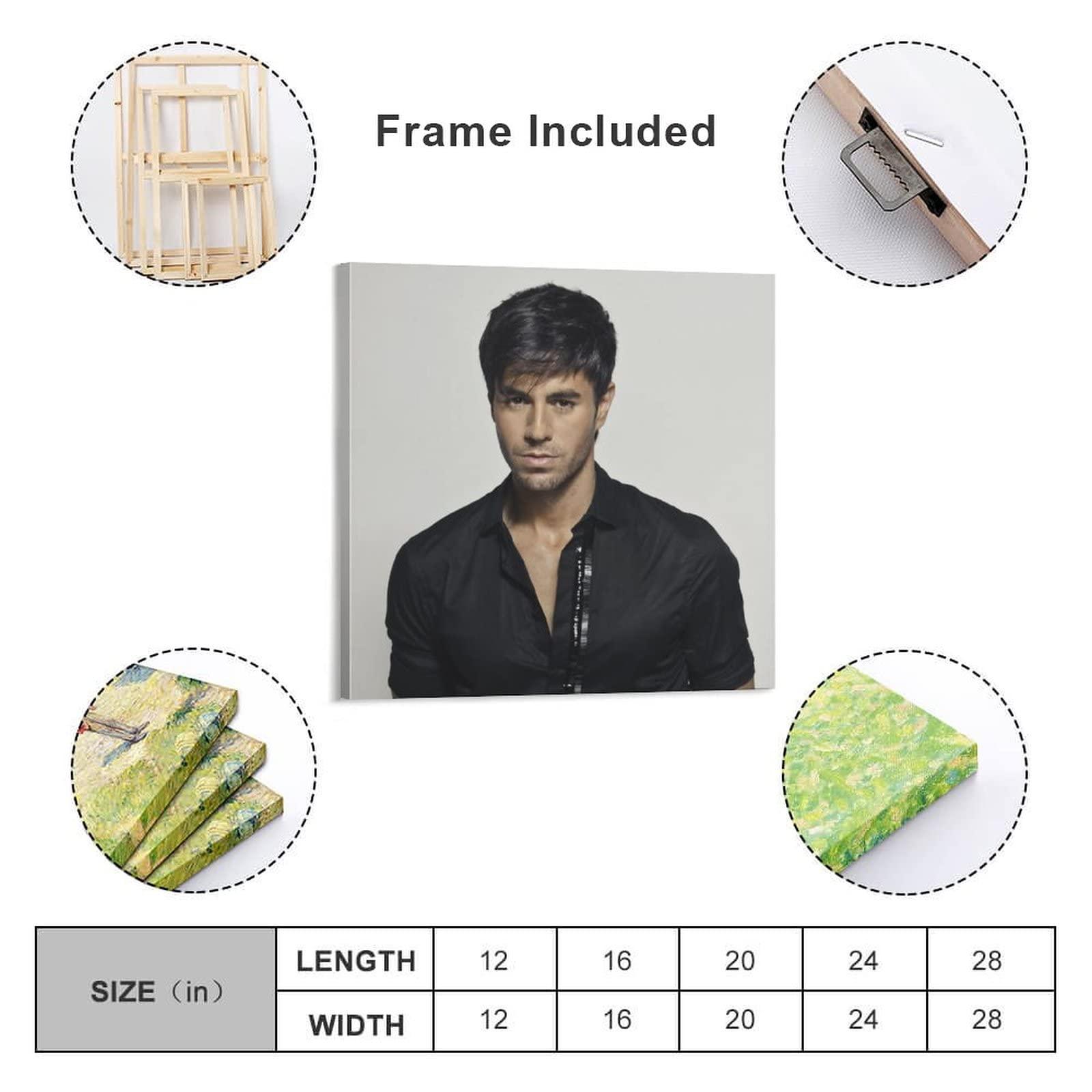 CAIXU Enrique Iglesias Pop Singer-songwriter Poster (4) Artworks Canvas Poster Room Aesthetic Wall Art Prints Home Modern Decor Gifts Framed-unframed 28x28inch(70x70cm)