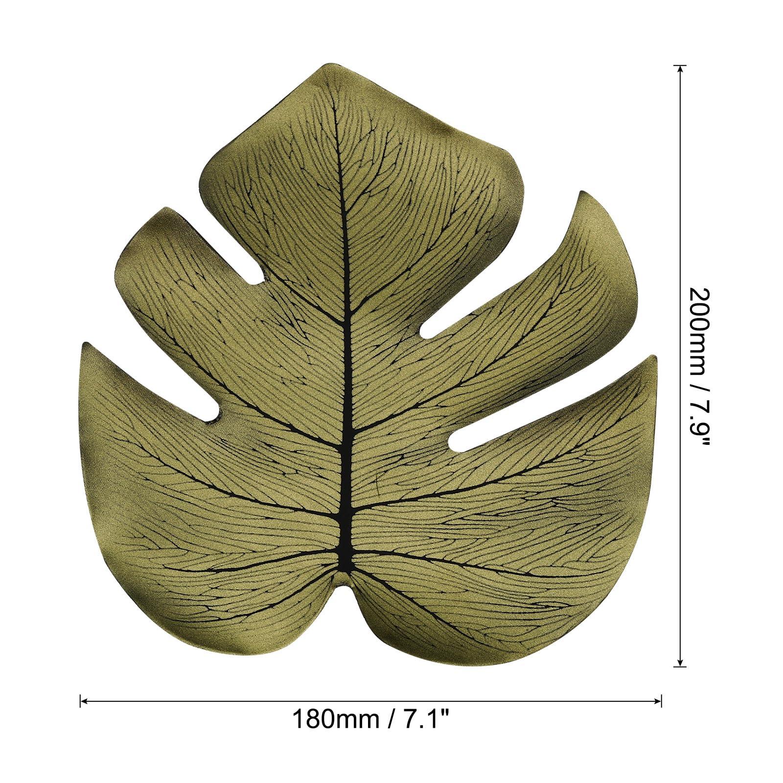 PATIKIL PATIKIL 8\" Gold Palm Leaves, 12 Pack Artificial Palm Leaves Faux Palm Fronds Fake Palm Leaf Simulation Tree Leaves for Home Hawaiian Jungle Beach Party, Style 22