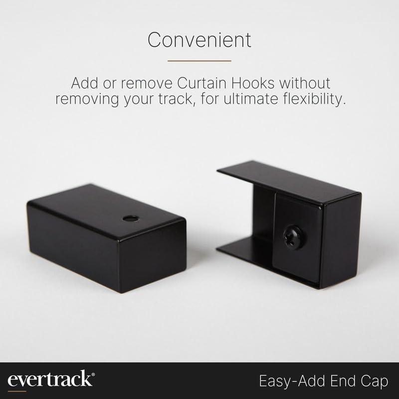 EverTrack EverTrack Curtain Track - Ceiling Mounted Curtain Rail for Curtains, Drapes, and Room Dividers - USA Made - Small (8 Feet), Jet Black