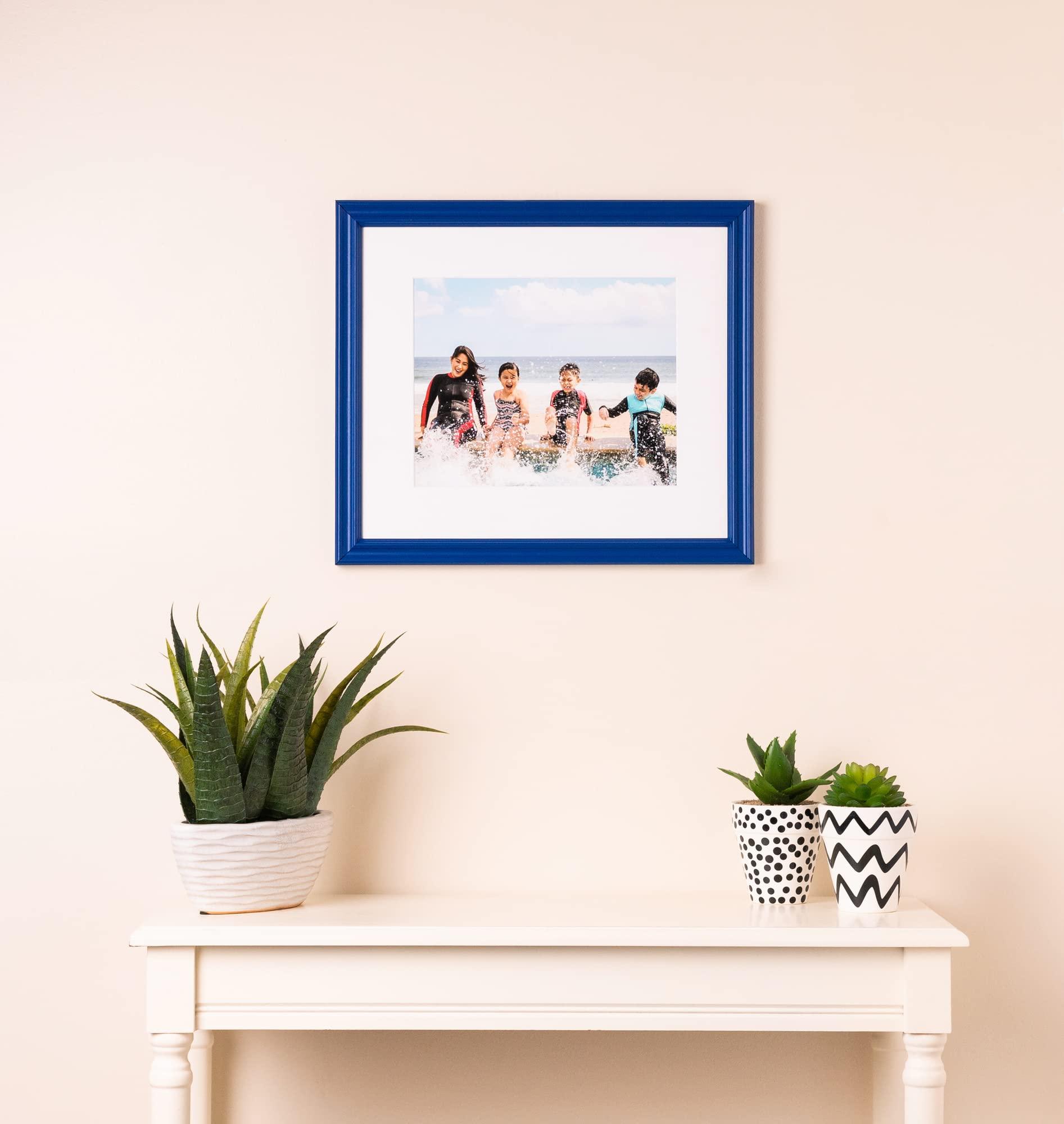ArtToFrames ArtToFrames 12x24 Inch Blue Picture Frame, 5 - Pack, This 1.00 inch Custom Wood Poster Frame is Blue, Comes with Economy Acrylic (Frame_Pack_5_0066-60823-YBLU-12x24)