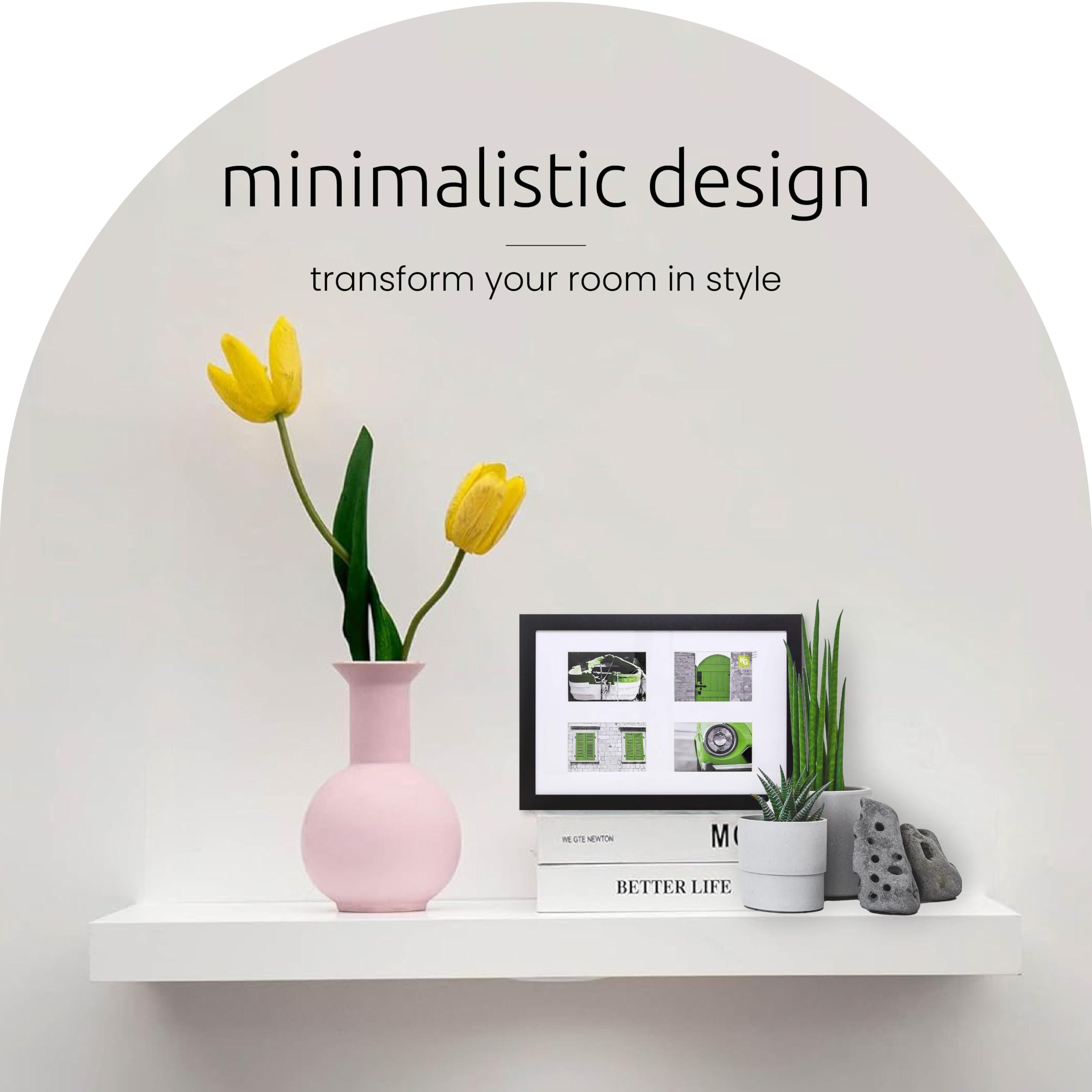 Kiera Grace Kiera Grace Stockholm Aberg LED Light Floating Shelf, Modern Wall Shelves with Touch-Activated Lights, Ideal for Home Decor, 24\", White, Pack of 1