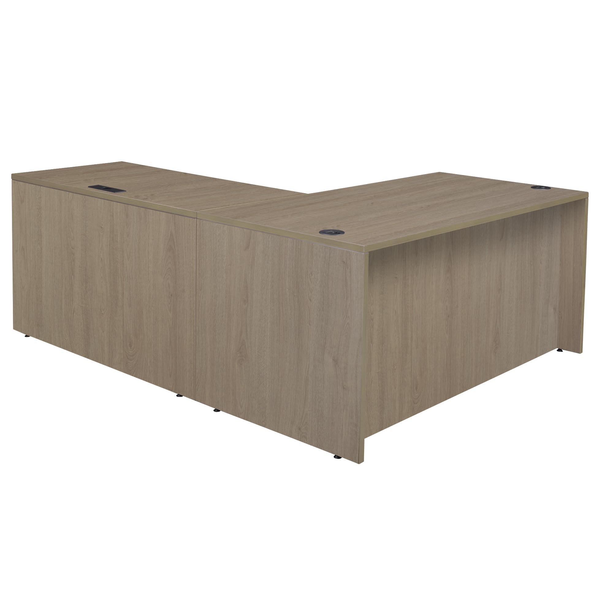 Romig Romig Legacy 60 x 77 in. L Desk with Single Pedestal Drawer Unit- Noble Oak