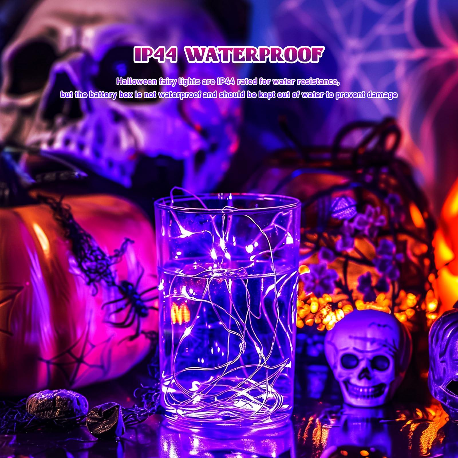 JMEXSUSS JMEXSUSS 8 Pack 50 LED Fairy Lights Battery Operated - Purple Christmas Lights for Gift Party Garden Patio Home Halloween Christmas Decorations