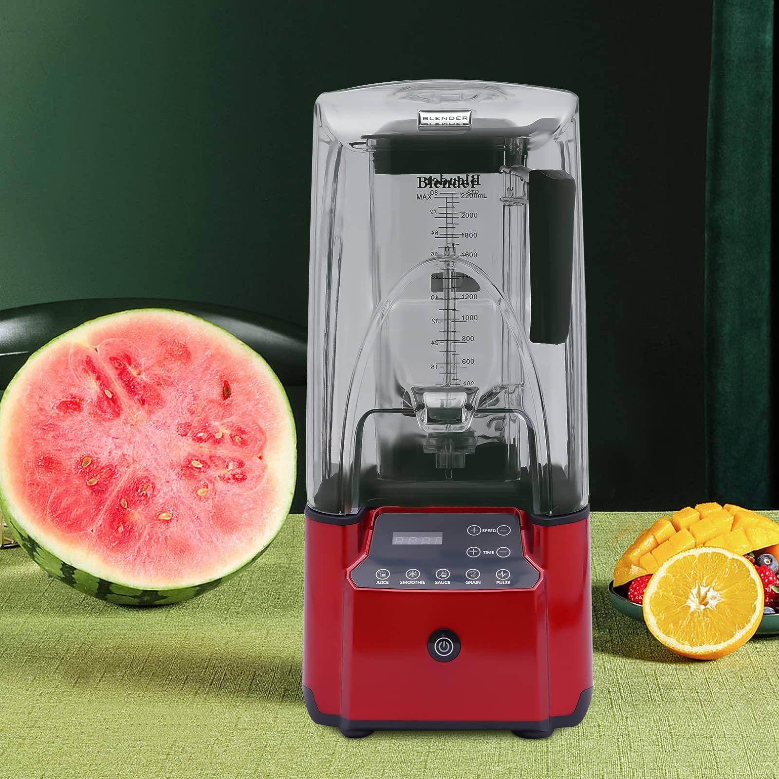 LOYALHEARTDY Commercial Blender, 2200W 2.2L Professional Touch Blender Sound-proof Safety Cover Juicer Smart Smoothie Maker Mixer
