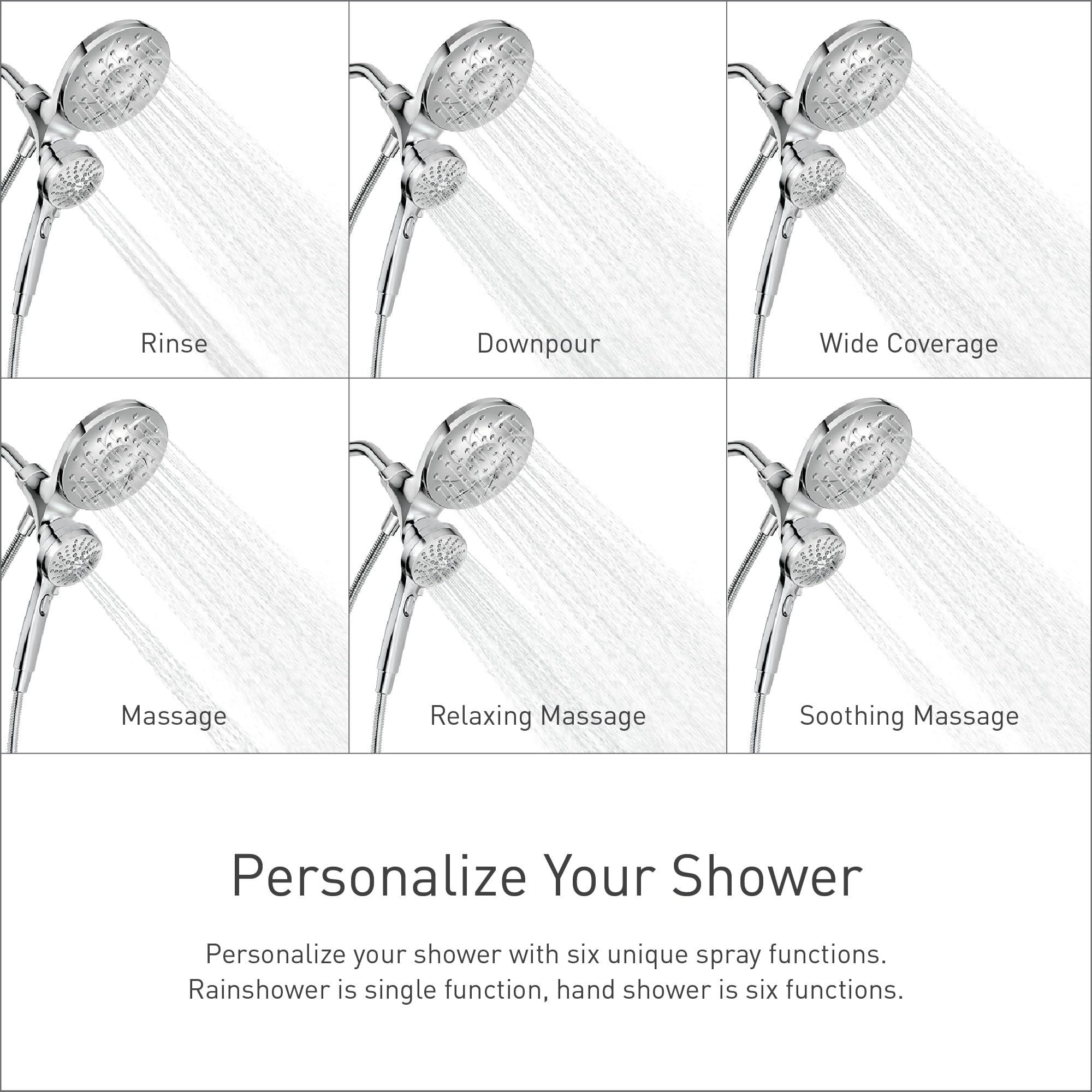 Moen Moen 26009 Tub Faucets and Accessories Magnetix 2.5 GPM Handheld/Rain Shower Head 2-in-1 Combo Featuring Magnetic Docking System, Chrome
