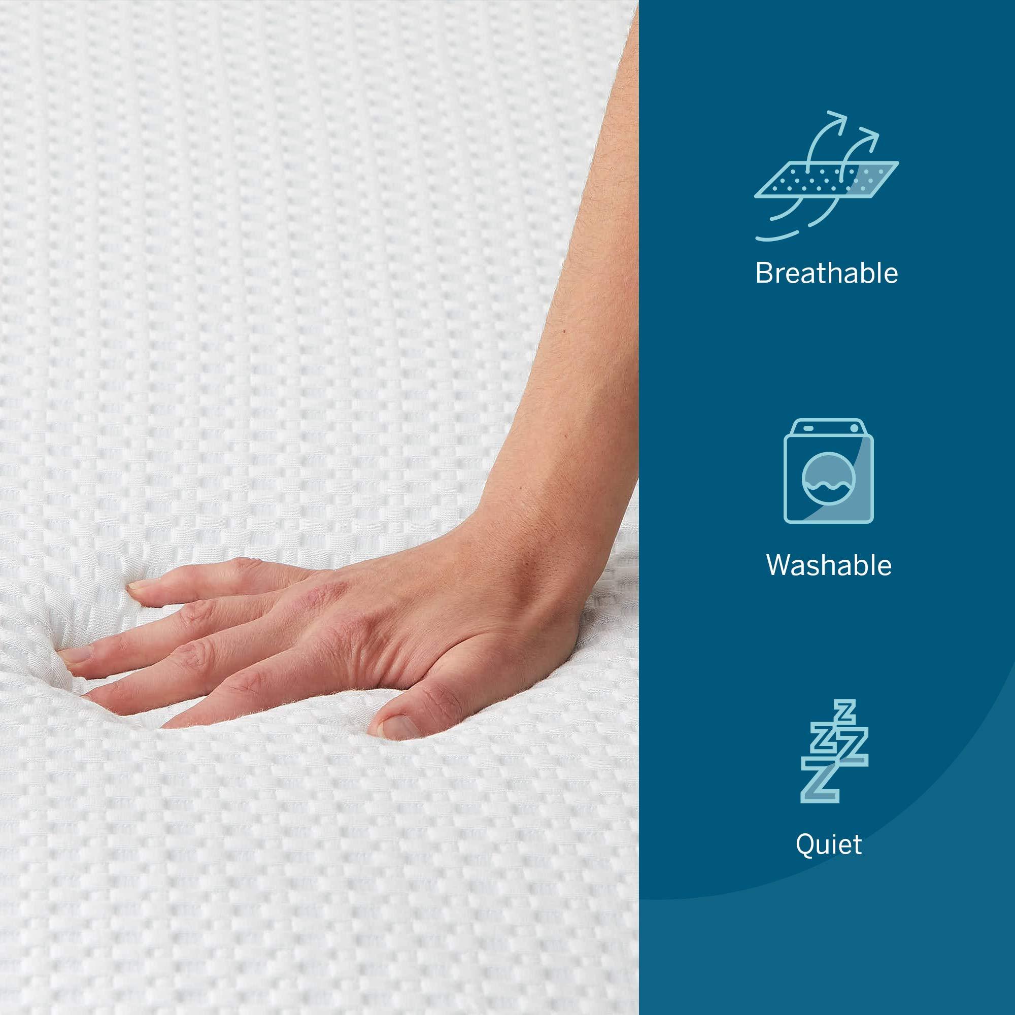 LUCID Lucid 2 Inch Mattress Topper Full With Lucid Topper Cover Memory Foam Mattress Topper Full - Gel Infused Removable Mattress Topper Cover