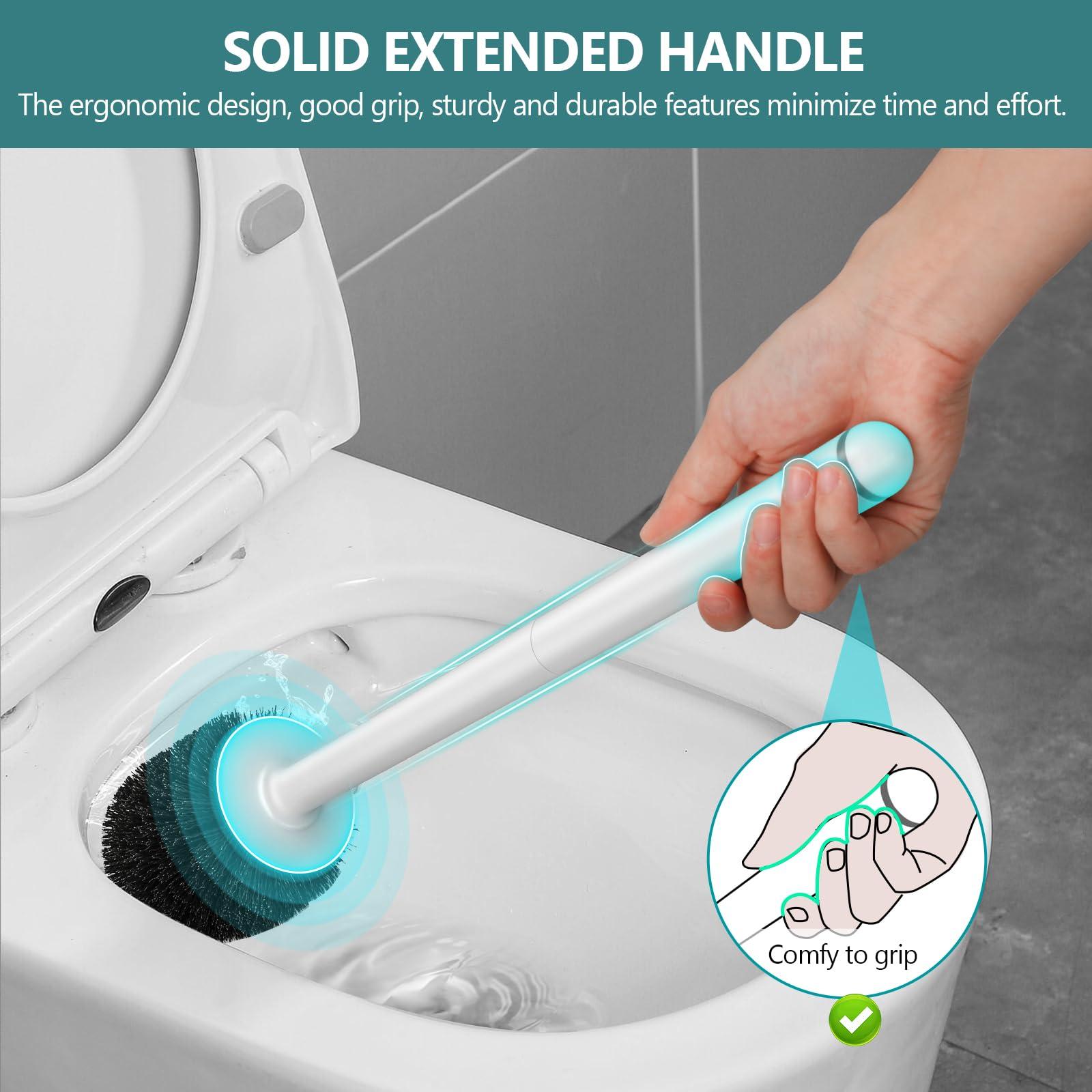 NairSnow Gold Toilet Brush Set Gray Toilet Brush and Holder Set, Toilet Bowl Cleaners with Solid Long Handle, Vented, drip-Proof. Easy to Assemble 2 Pack Elegant Toilet Scrubber Bathroom Accessories