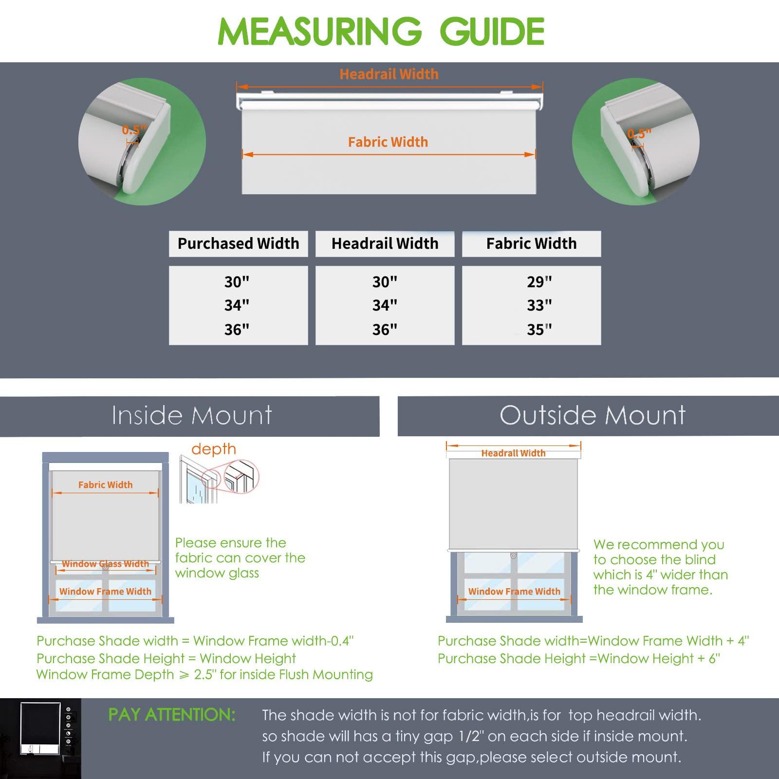 GRLIVA GRLIVA Gray Roller Blinds Blackout Roller Window Shades,Thermal Insulated Fabric Blinds for Windows/Bedroom/Doors/Office,Room Darkening Window Blinds and Shades,Easy to Install,60" W 60" H