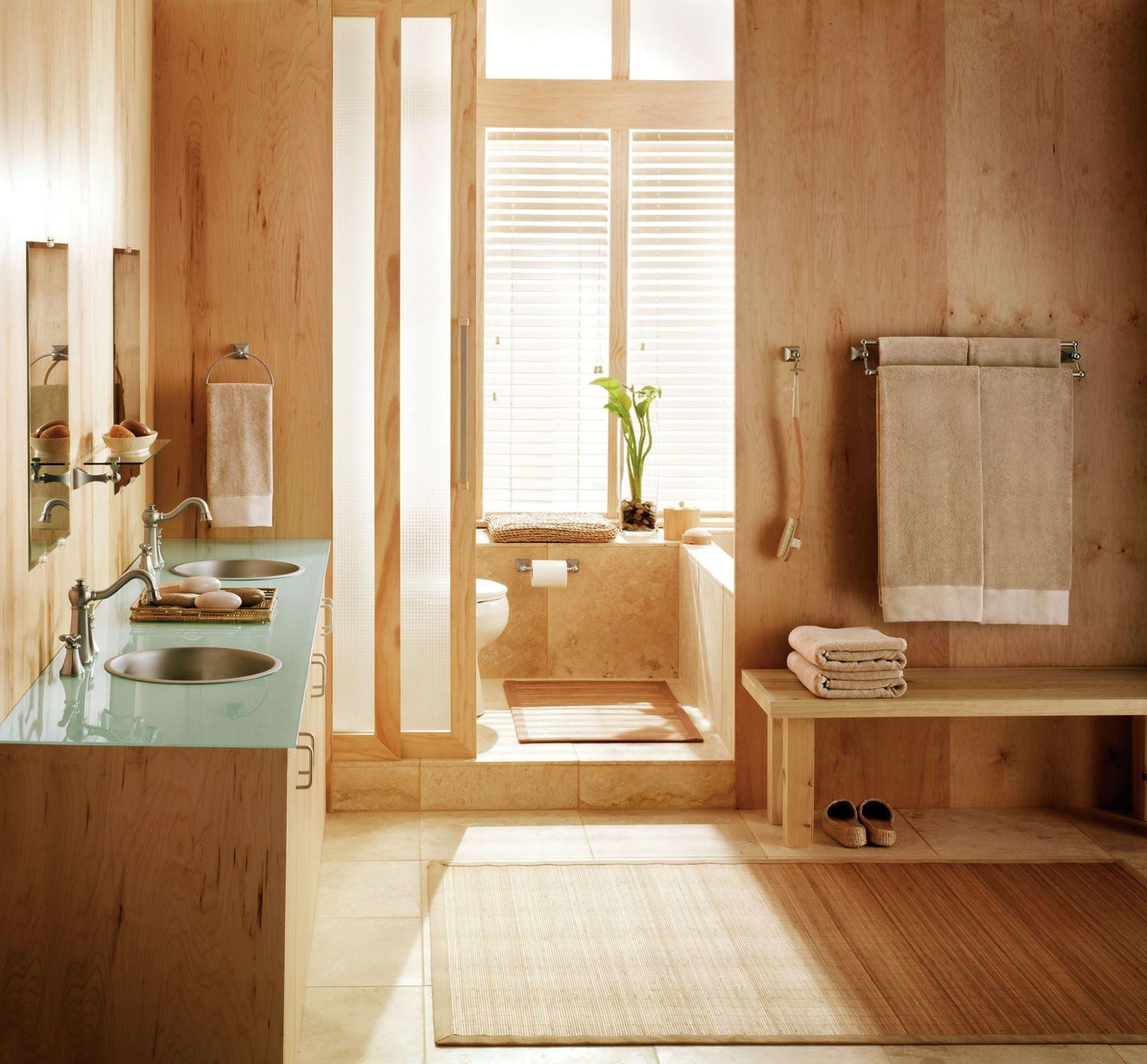 Moen Moen Retreat Brushed Nickel Double Post Pivoting Toilet Paper Holder, Wall Mounted Toilet Roll Holder, DN8308BN