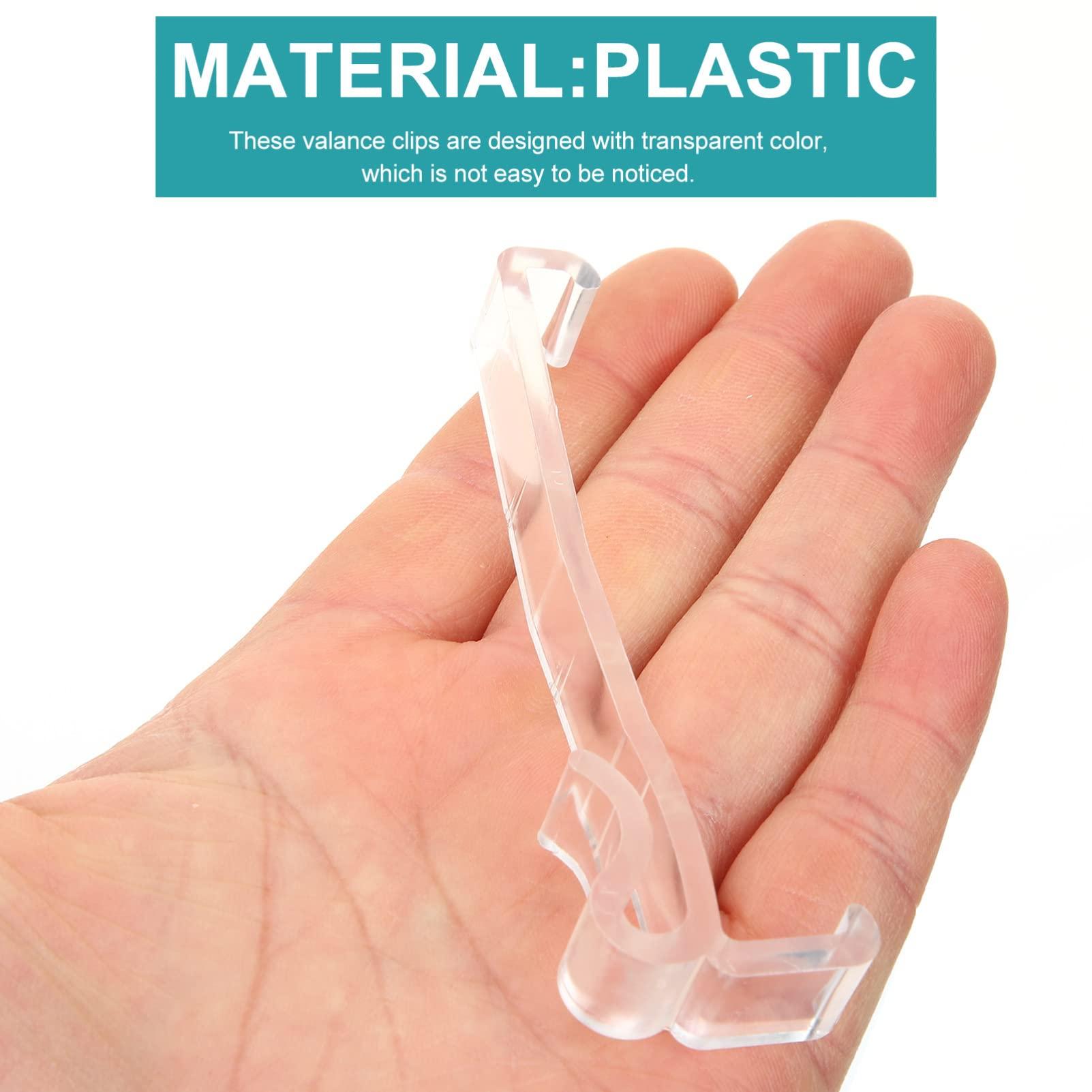ibasenice ibasenice 60 Pcs Blind Trim Clip Clips for Blinds Plastic Valance Clamps Replaceable Blind Clamps Horizontal Blinds Clips Valance Installation Tool Transparent Valance Clips Blind Clips
