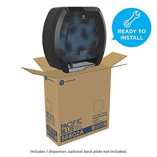 Georgia-Pacific Georgia-Pacific Blue Ultra 4-Roll Coreless Toilet Paper Dispenser by PRO , Smoke, 56602, 17.20\" W x 5.50\" D x 16.00\" H