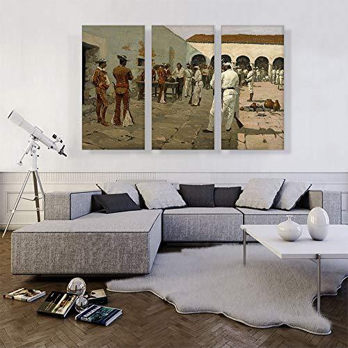 ARTCANVAS ARTCANVAS The Mier Expedition The Drawing Of The Black Bean Canvas Art Print Stretched Framed Painting Picture Poster Giclee Wall Decor by Frederic Remington - 60\" x 40\" (0.75\" Deep) (3-Piece)