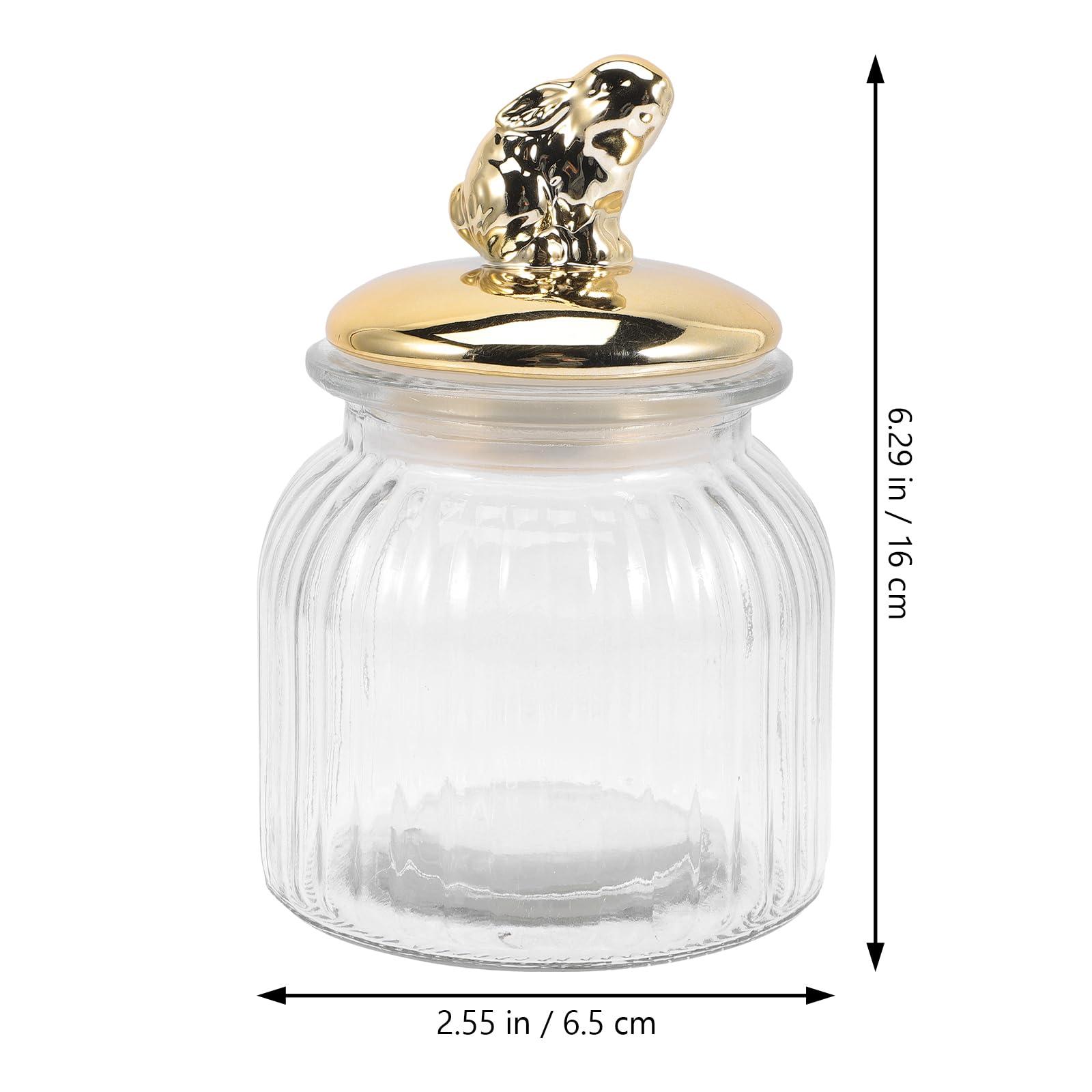 PRETYZOOM PRETYZOOM Rabbit Ear Glass Jar Glass Food Canister Glass Bunny Canister Loose Tea Container Candy Jar Candy Holder Containers with Lids Decor Treat Jar With Cover Ceramics Toothpick Jar