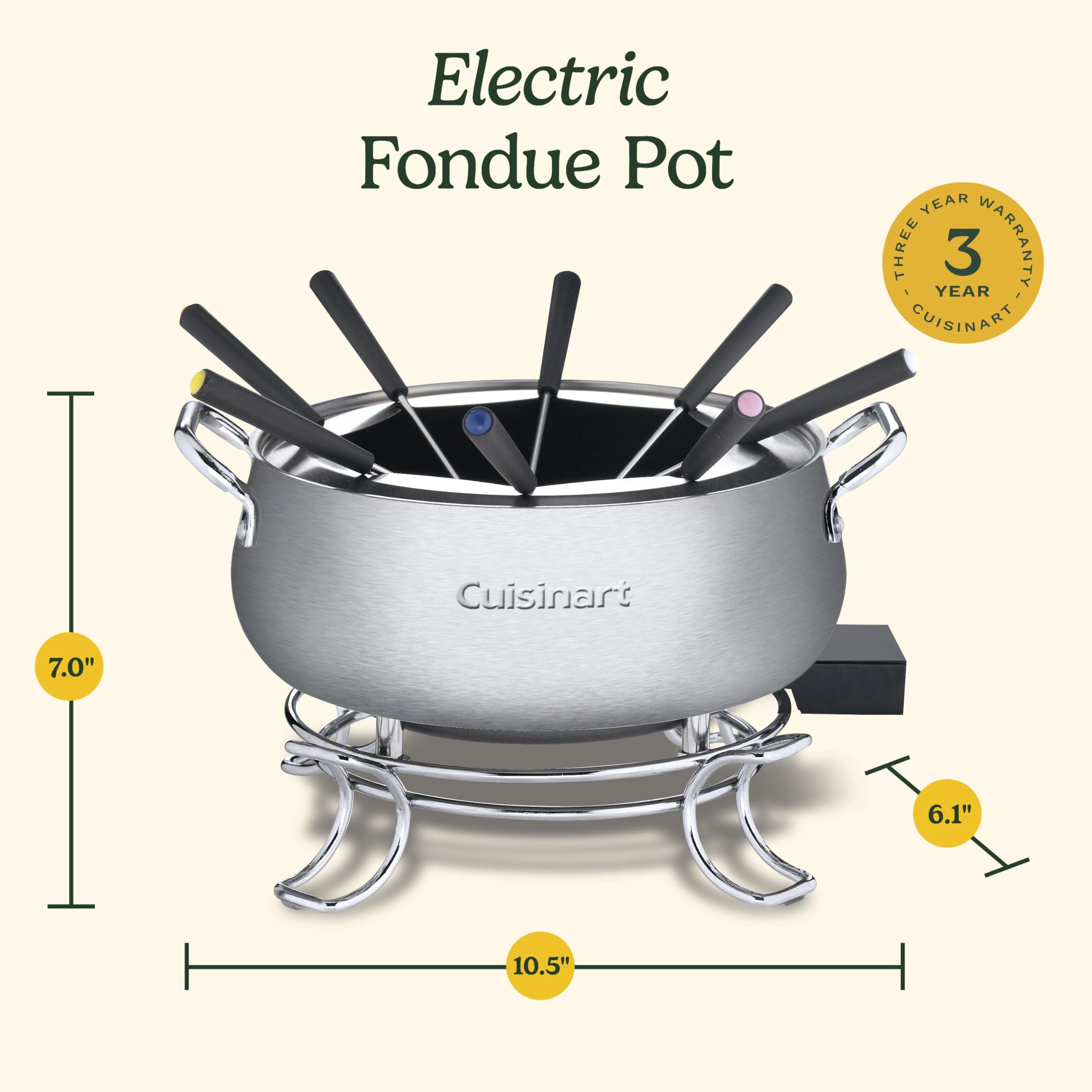 Cuisinart Cuisinart Fondue Pot, 3 Quart, For Chocolate, Cheese, Broth, Oil, Stainless Steel, CFO-3SSP1