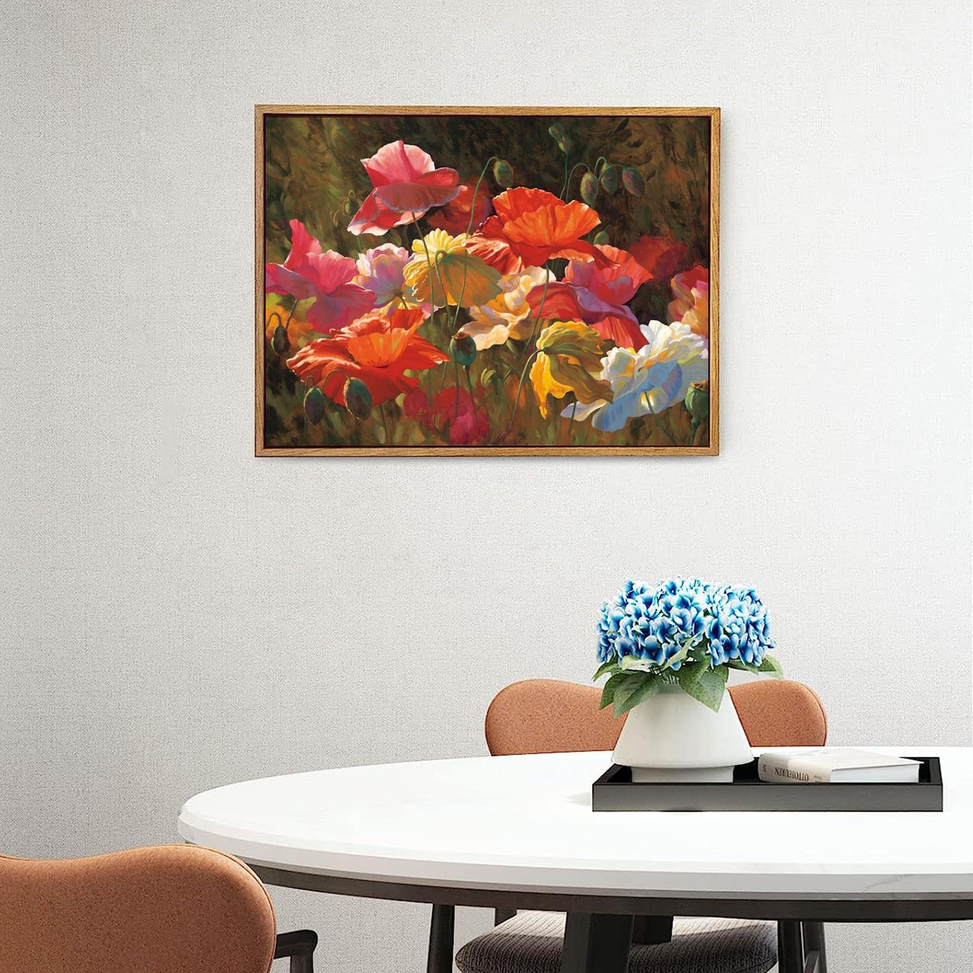 Generic Canvas Floating Frame Wood-Look Canvas Floater Frames for Removable Stretched Canvas Wall Art Painting Picture Frames Decor 1 1/4 inches Deeps for Home Wall Decor