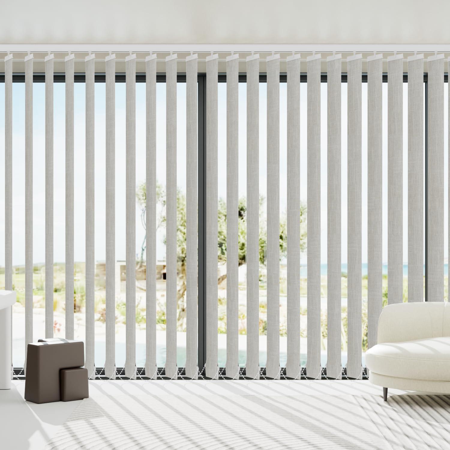 Blindify Blindify Motorized Vertical Blinds, Blackout Sliding Door Blinds Smart Vertical Blind Remote Control Blinds for Sliding Glass Door Customize (Cozy Beige)