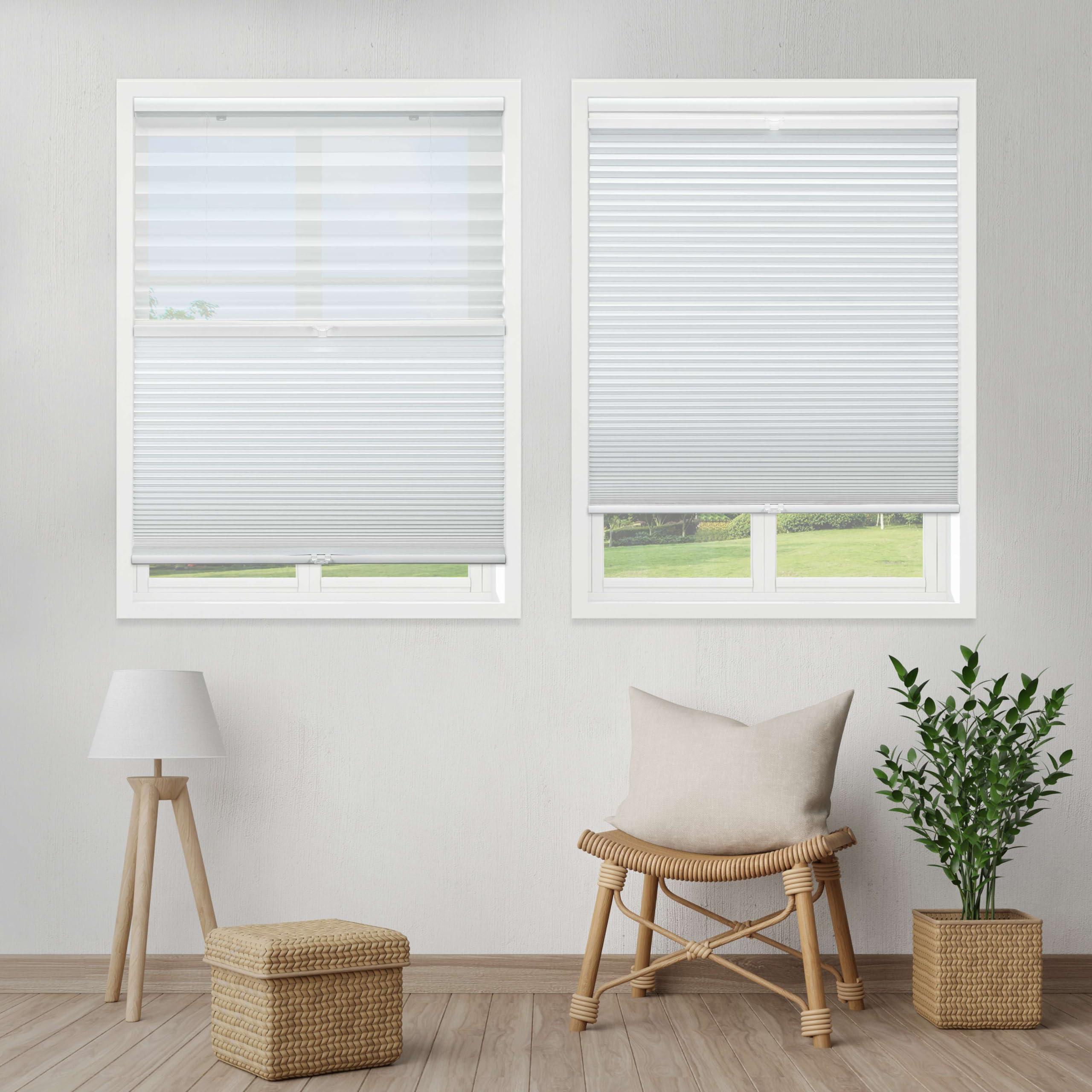 Linen AVENUE Linen Avenue Cordless Cellular Day/Night Shade 42 1/4 W x 48 H, White (Arrives 1/4" Narrower)