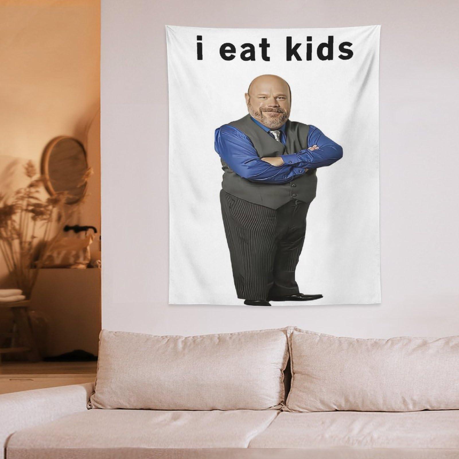 BionZax BionZax Bertram I Eat Kids Vertical Wall Tapestry for Bedroom, College Dorm Or Living Room 30\"x40\", Funny Meme Tapestries Hanging for Home Decor Gifts