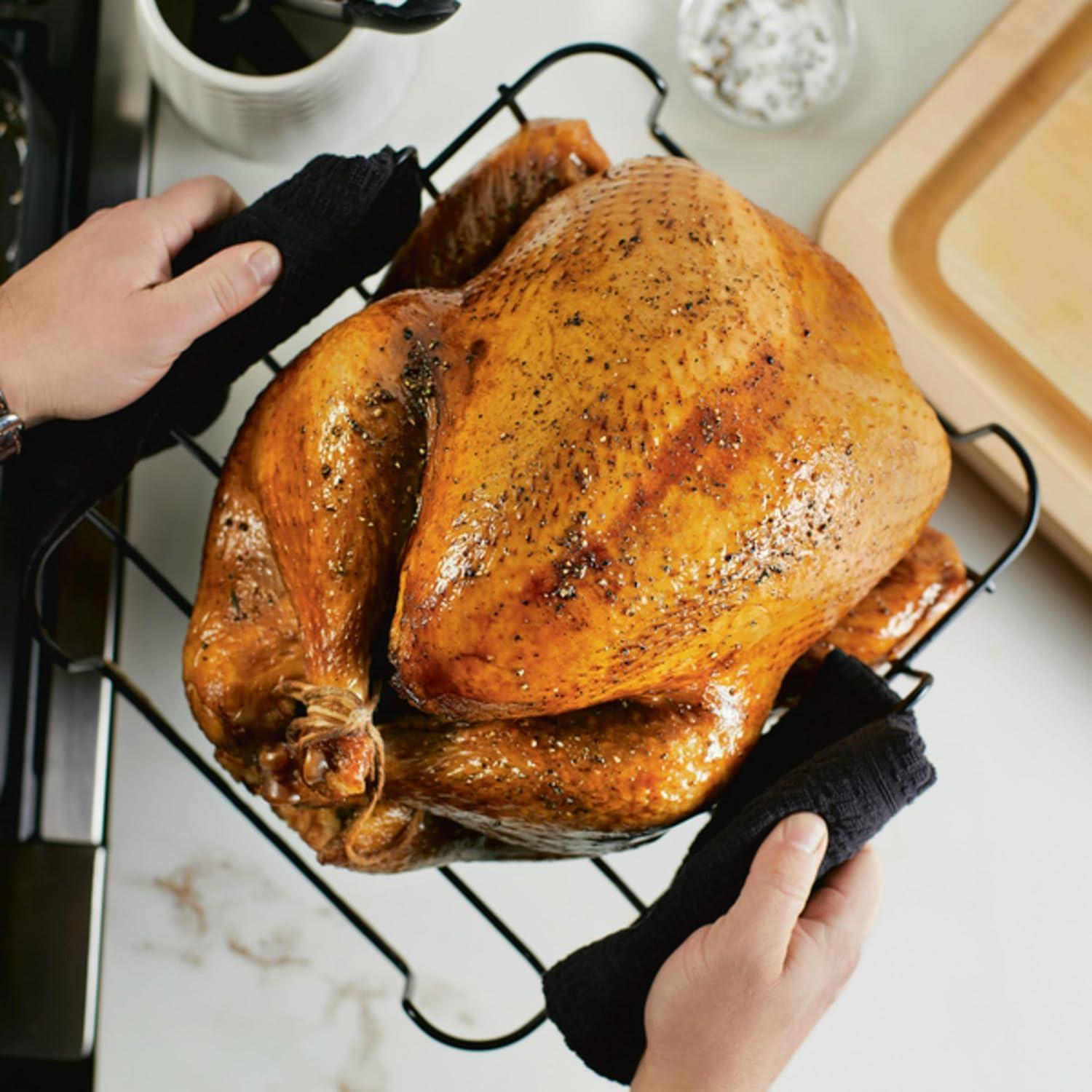 KitchenAid KitchenAid Hard Anodized Roasting Pan/Roaster with Removable Rack, 13 Inch x 15.75 Inch, Matte Black