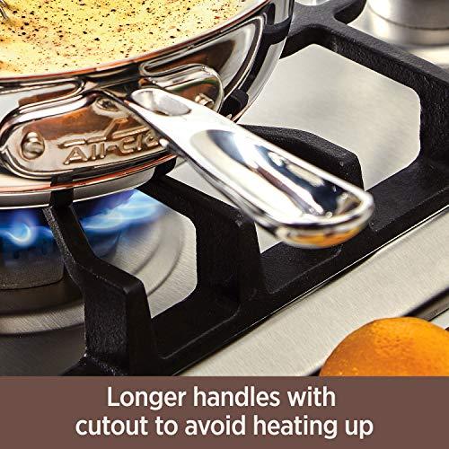 All-Clad All-Clad Copper Core 5-Ply Stainless Steel Sauce Pan 2 Quart Induction Oven Broiler Safe 600F Pots and Pans, Cookware Silver