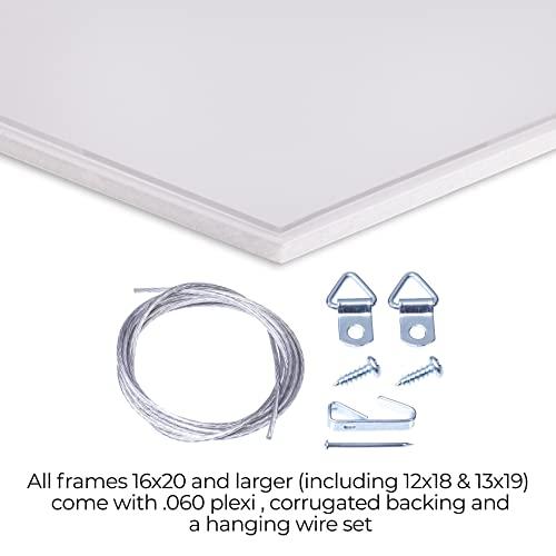 ArtToFrames ArtToFrames 4x25 Inch White Picture Frame, This 1.00 Inch Custom Wood Poster Frame is White - Comes with Foam Backing 3/16 inch and Regular Acrylic (FBPL0066-60823-YWHT-4x25)