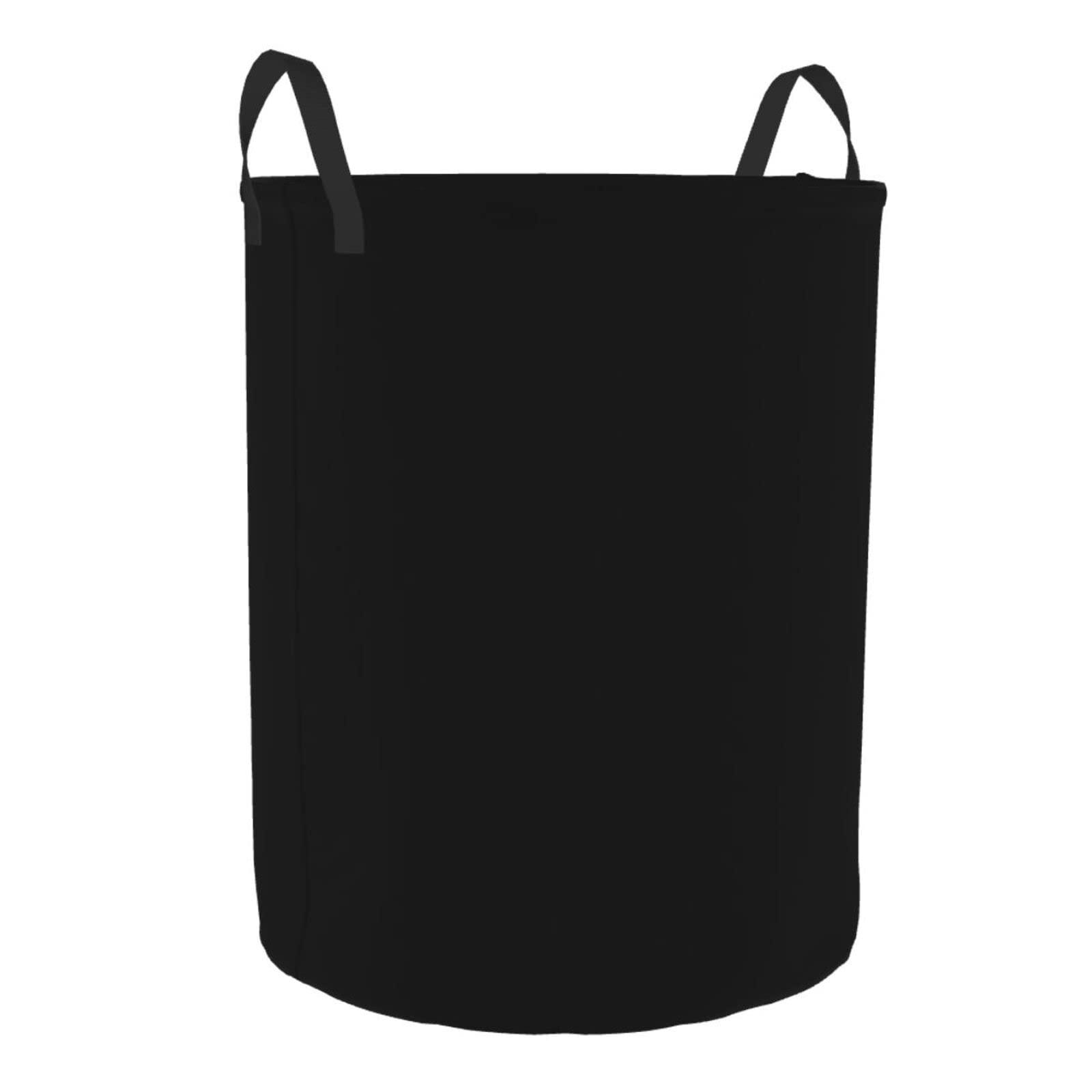 EdNeY Black Laundry Hamper with Durable Handle Waterproof Foldable Laundry Basket Round Dirty Clothes Organizer Storage Basket for Home Bathroom Office Nursery