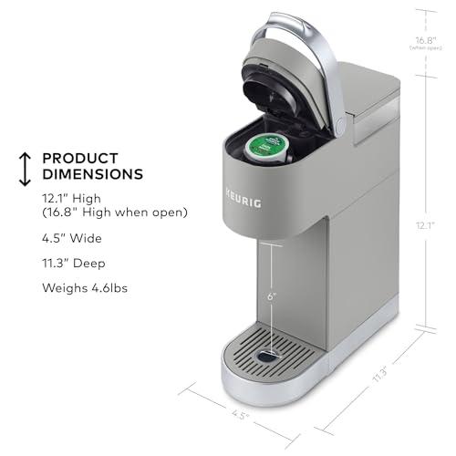 Keurig Keurig K-Mini Plus Single Serve K-Cup Pod Coffee Maker, with 6 to 12oz Brew Size, Stores up to 9 K-Cup Pods, Travel Mug Friendly, Studio Gray