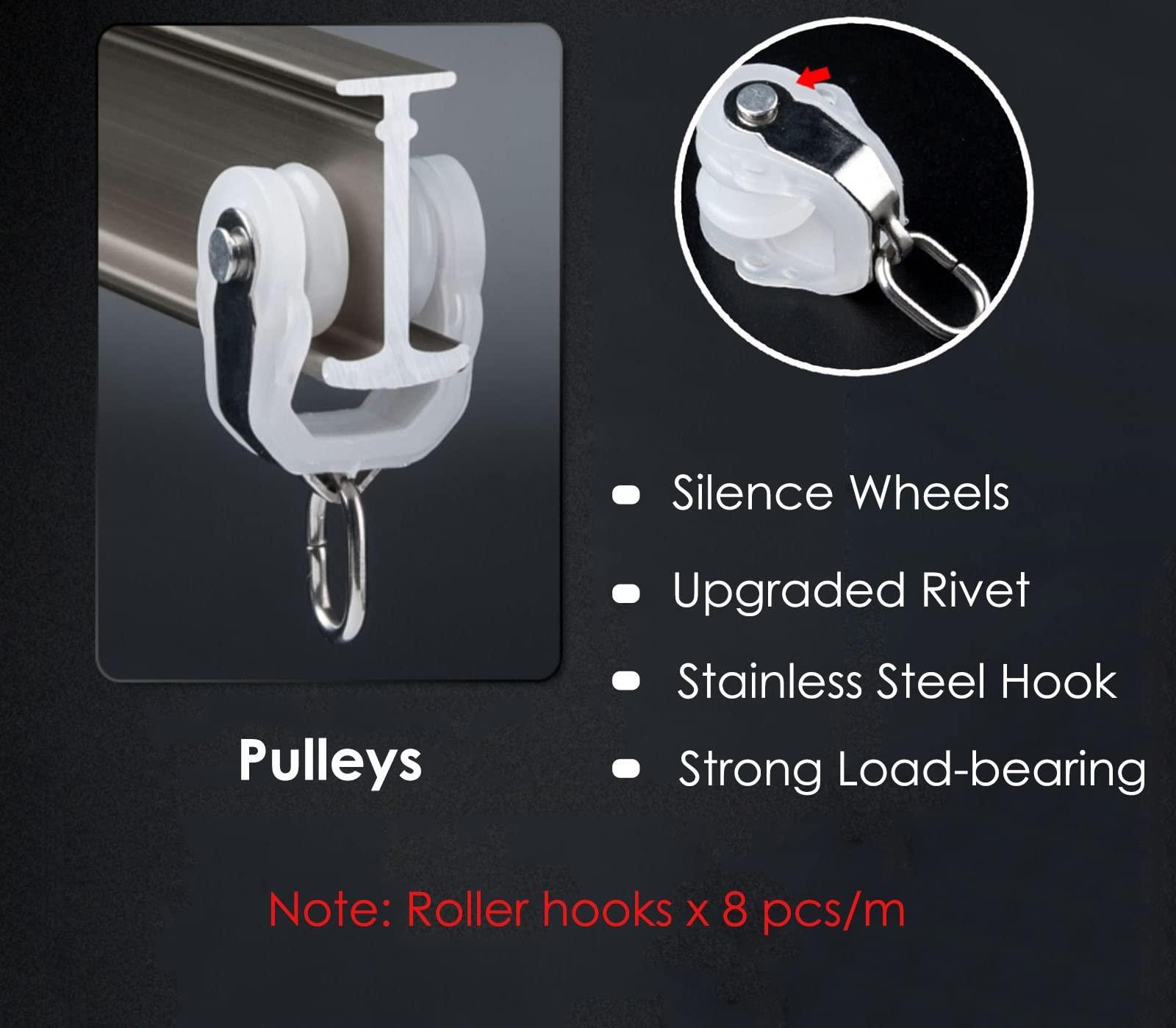 SRNSAEB SRNSAEB Aluminum Ceiling Curtain Track System with Hooks and Accessories, Flexible Bendable Curtain Rail for Oversized Window/Room Divider (Size : 3m/9.8ft)