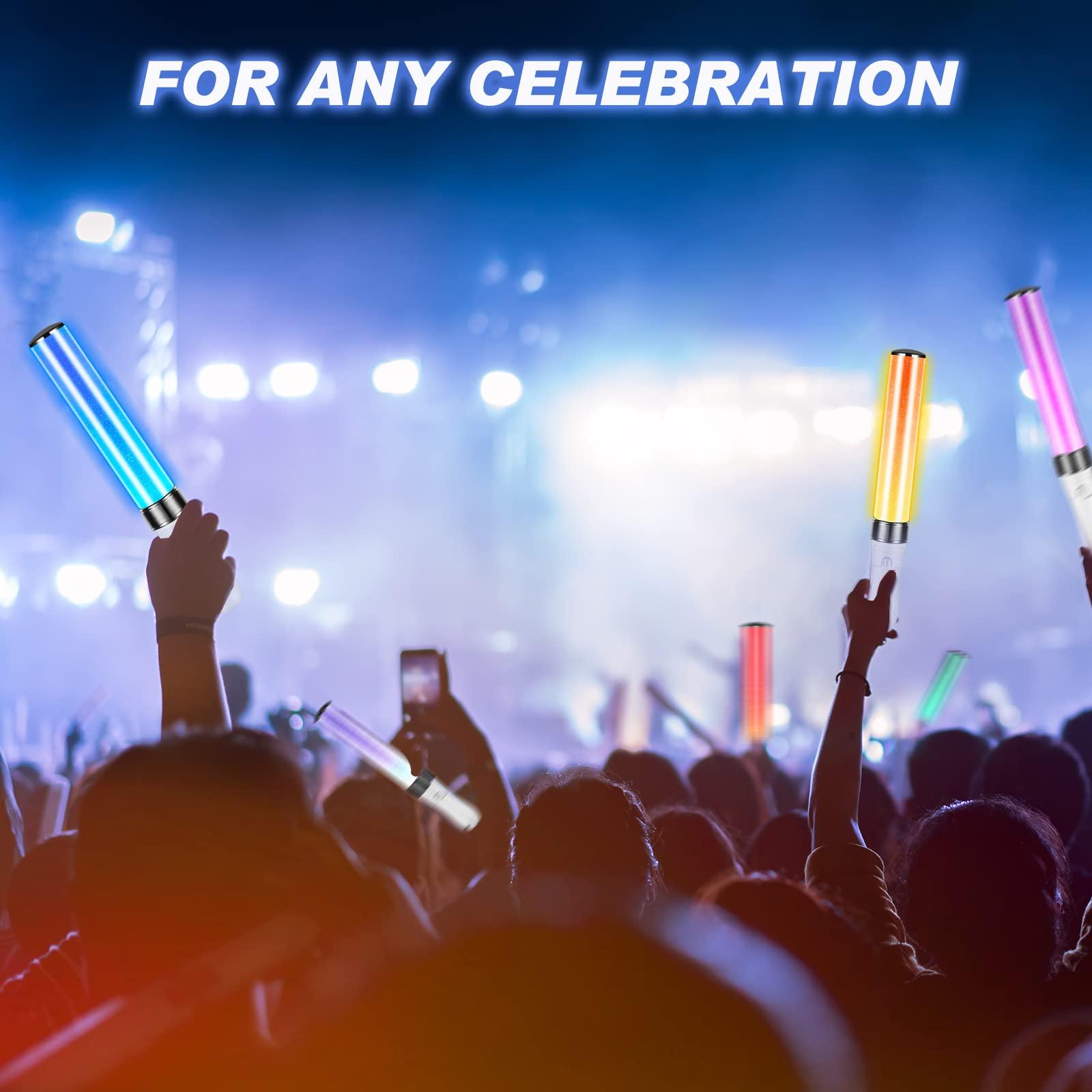 Lewtemi Lewtemi 6 Pcs 15 Color Concert Lightstick Reusable 2 Lighting Modes Multicolor K-pop Idol Concert LED Flashing Bright Glow Lightsticks Hiphop Fans Gift Glow in The Dark Party Favor Supplies