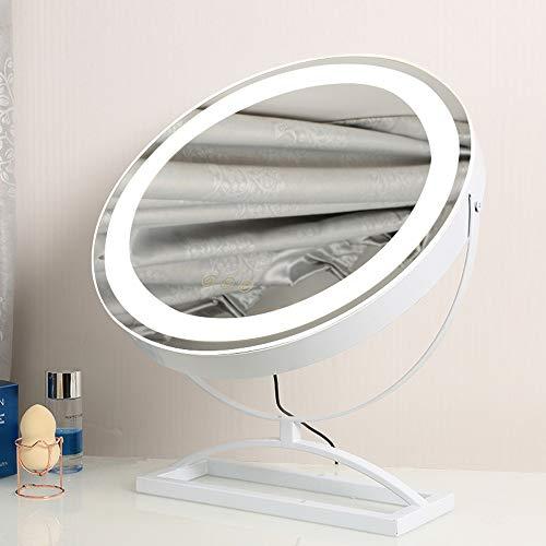 Bathroom mirror Modern and Simple Makeup Mirror with lamp Desktop LED lamp Desktop Charging Beauty Supplement Light Large Mirror Free 10 Times Mirror Gold White Black Rose Gold 3039,4049.2,5060cm