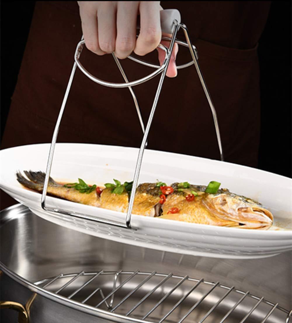 Panduo Picnic Bag Sooiy Kitchen Stainless Steel Multi-Function Steamed Fish Pot Large Household Water Long Oval Steamers 1 Layer 304 Stainless Steel 38 cm Electric Steamers