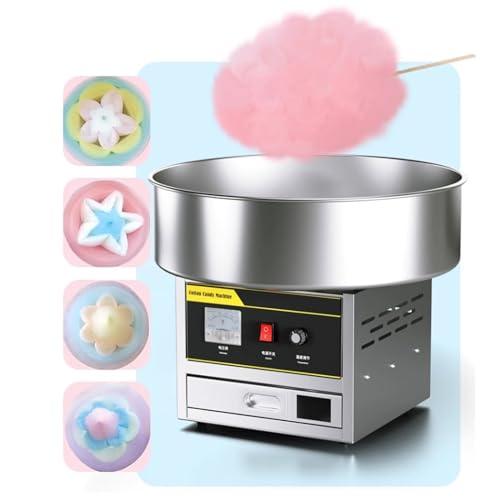 WAOCEO WAOCEO Cotton Candy Machine Commercial Cotton Candy Machine Cotton Sugar Floss Making Machine Stainless Steel Electric DIY Candy Cotton Maker Electric Cotton Candy Machine