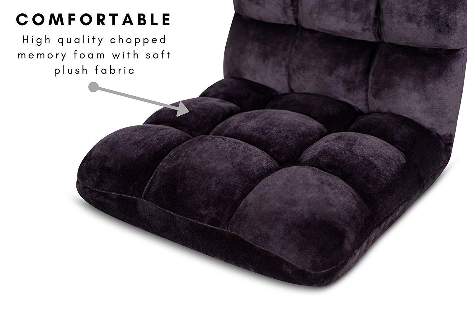 BIRDROCK HOME BIRDROCK HOME Adjustable Memory Foam Floor Chair - Ideal for Gaming, Reading, Meditation - Comfortable and Versatile - Suitable for Kids and Teenagers - Comfy Foldable Floor Seat - Eggplant