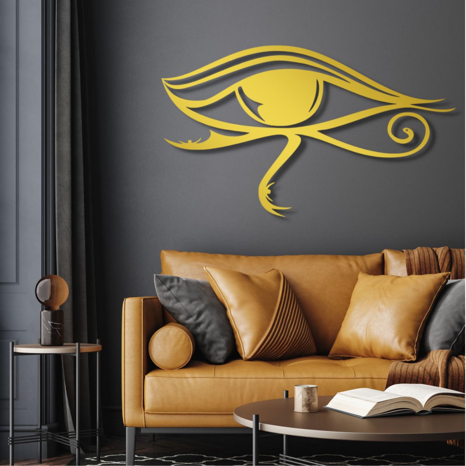 Fayholy Fayholy Metal Wall Decor, Eye of Horus Metal Wall Art, Metal Eye Decoration, Metal Wall Art, Home Living Room Decoration, Wall Hangings, Housewarming Gift (Black, 30"x18"/75x44cm)