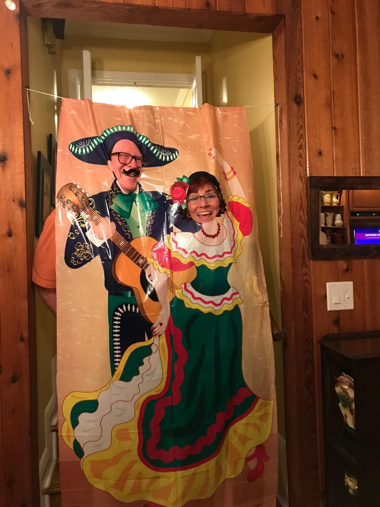 Fun Express Fiesta Couple Photo Booth Door Banner for Cinco de Mayo - 6 feet tall - Party Decor | Fiesta |