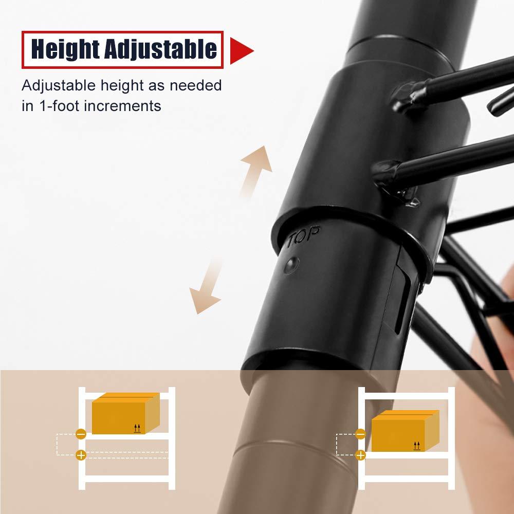 HHS 6 Tier Garage Shelving Heavy Duty 2100LBS Wire Metal Storage Shelves w/Height Adjustable Storage Rack & Casters, NSF Certified Shelving Unit 82"x48"x18", Black